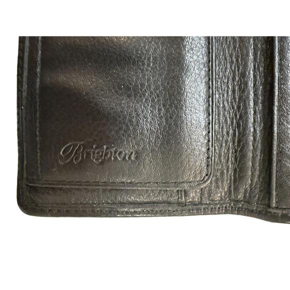 Brighton Wallet Womens Leather Snap Closure Braided Trim Medallion Organizer - Picture 4 of 8